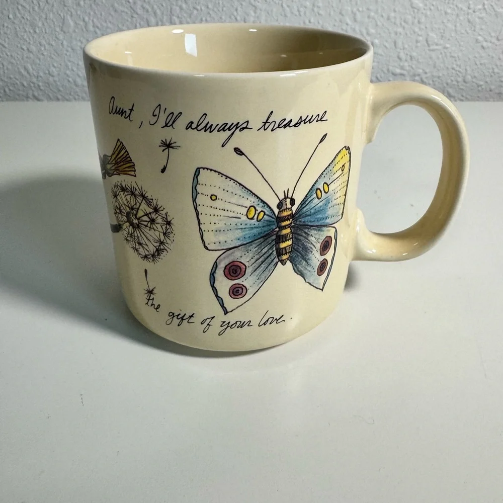 Russ Berrie Cream Ceramic Cup
